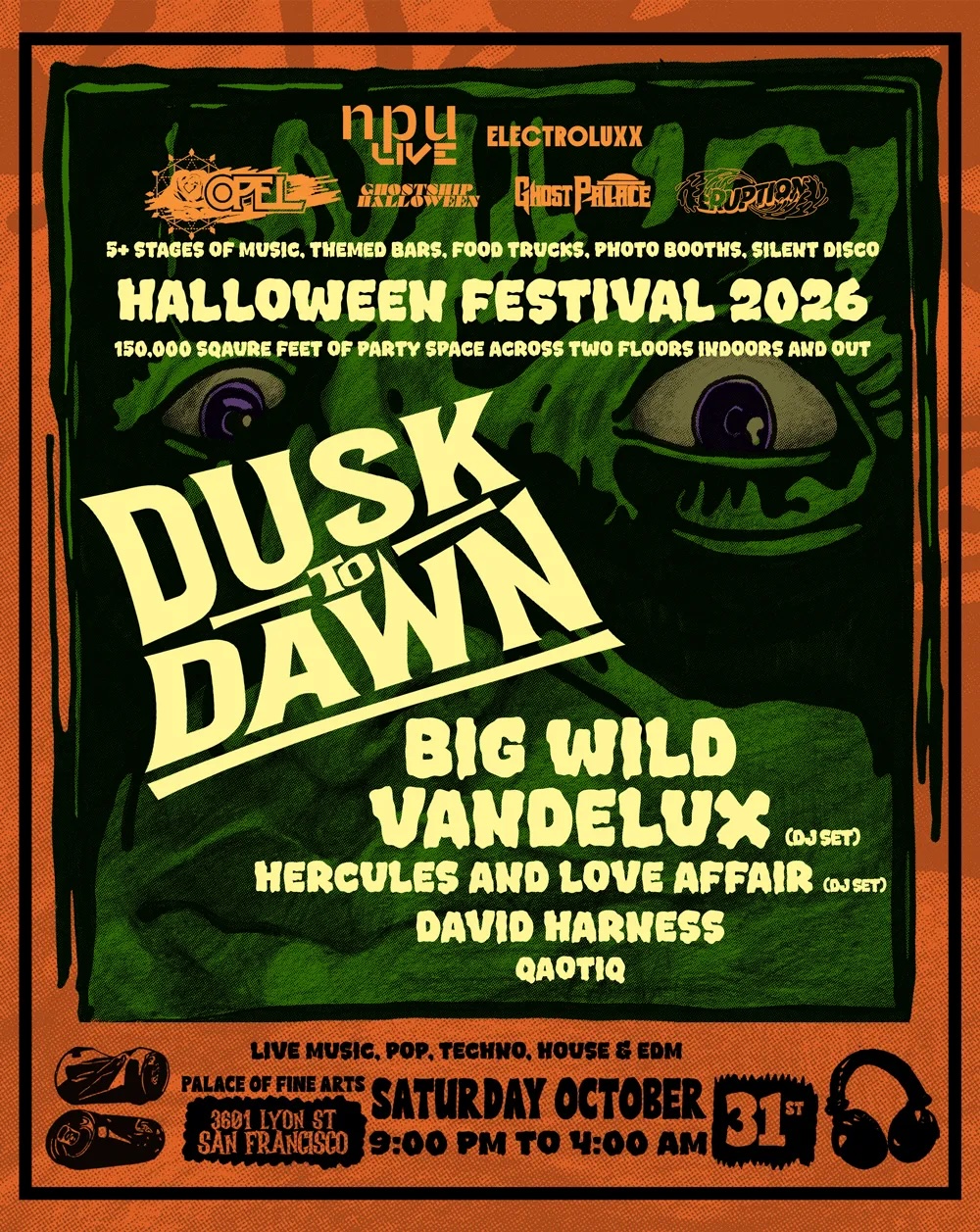 Artwork for DUSK TO DAWN HALLOWEEN: Big Wild, Vandelux, Herc&Love Affair